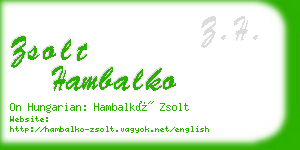 zsolt hambalko business card